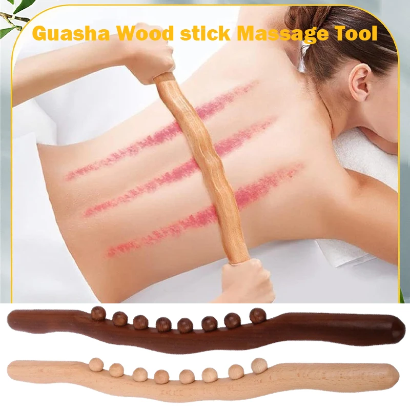 8-Perlen GuaSha-Stab aus Karbonisiertem Holz Körperformendes Massagegerät Meridian-Schabetherapie Entspannt Steife Muskeln Fitness-Trainings-Tool – Detail 8