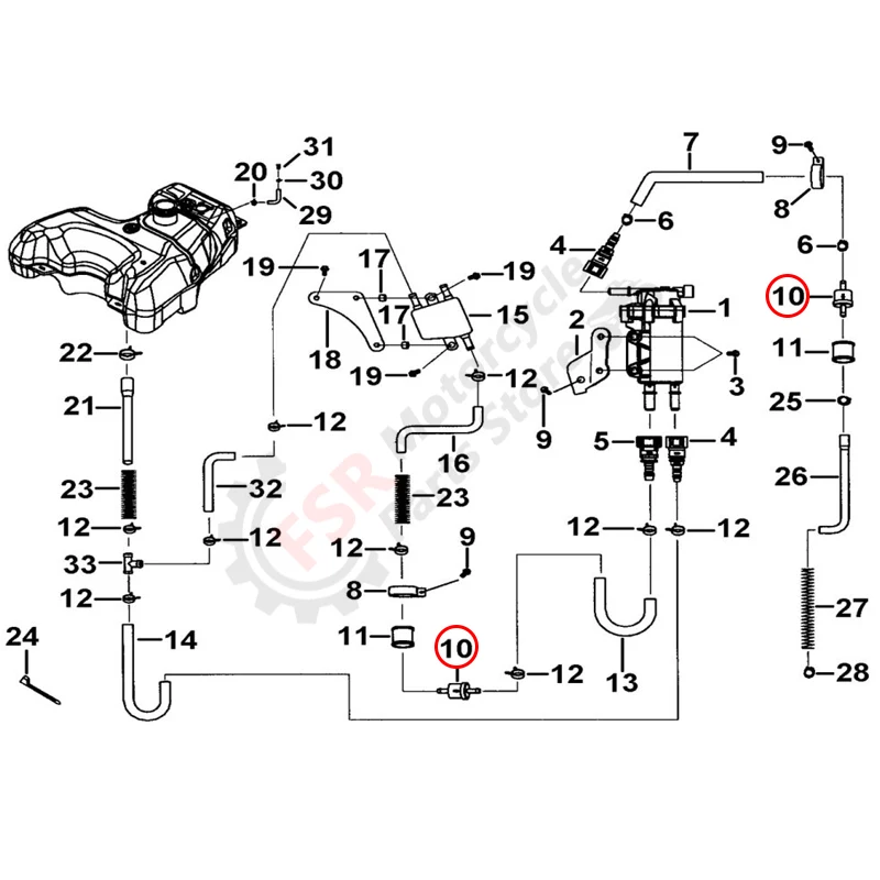 BRANDSTOFFILTER, Past op TGB BLADE 550 EFI 600 1000 LT/LTX MAX E5/T3b TARGET, P/N: 926706, Quad onderdelen