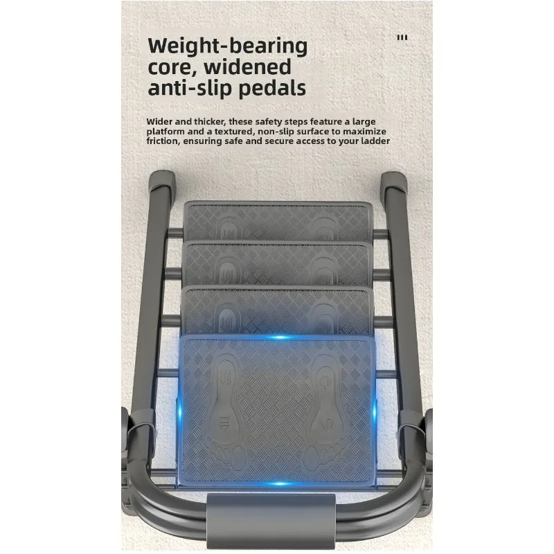 2 Step Ladder Portable Step Stool With Handgrip Anti-Slip and Wide Pedal