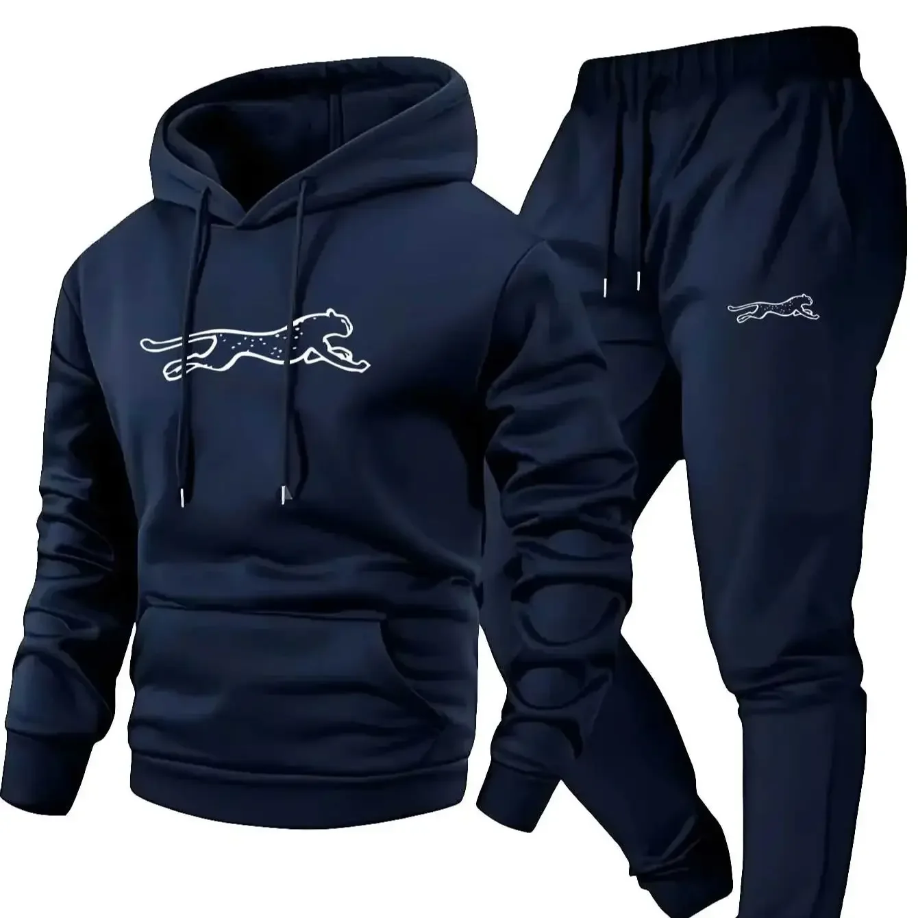 

2025 New Autumn and Winter Men's Pullover Hoodie + Pants 2-piece Fashionable and Trendy Fitness Jogging Casual Sportswear Set