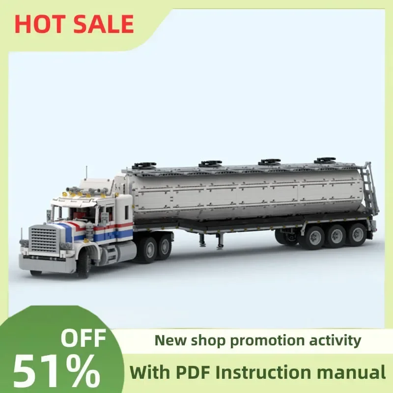 New Engineering Container Tank Semi-Trailer Full Rc Heavy Duty Truck Technology Diy Creative Ideas Kid Toys Gift Custom Puzzle