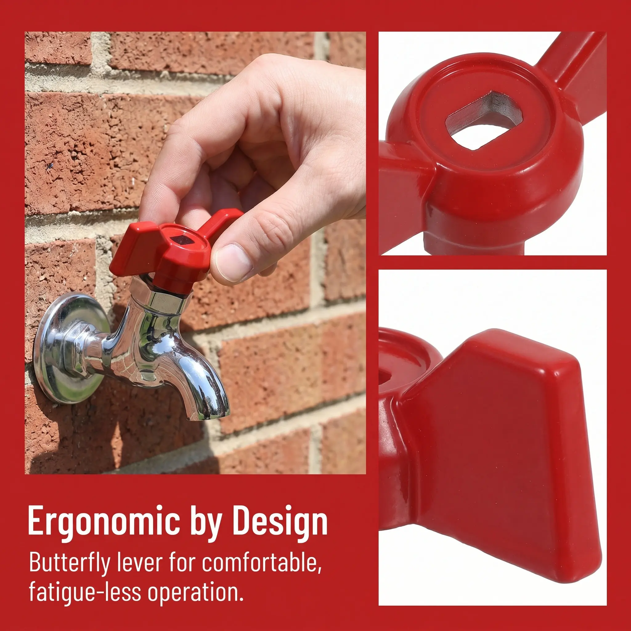 4Pcs Universal Valve Handle Replacement Kit Ergonomic Wear Resistant Aluminum Alloy for Outdoor Faucet Ball