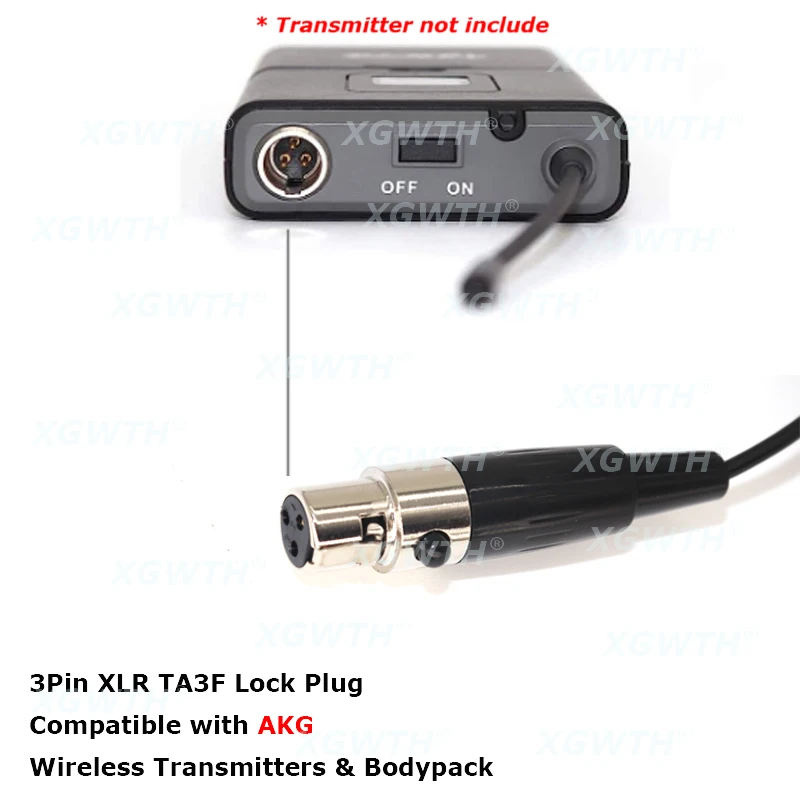 ميكروفون Lavalier متعدد الاتجاهات بمكثف إلكتريت لطية صدر السترة لجهاز إرسال AKG Samson اللاسلكي على الجسم 3 Pin XLR TA3F