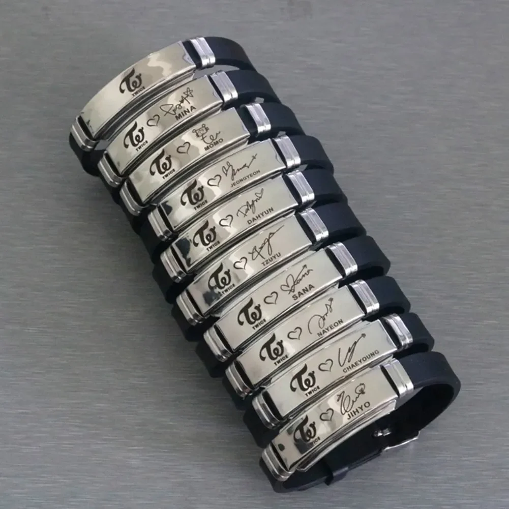 كوريا الجنوبية مرتين الأسود سوار معصم من السيليكون الإسورة أزياء بسيطة اكسسوارات مأدبة مجوهرات هدايا