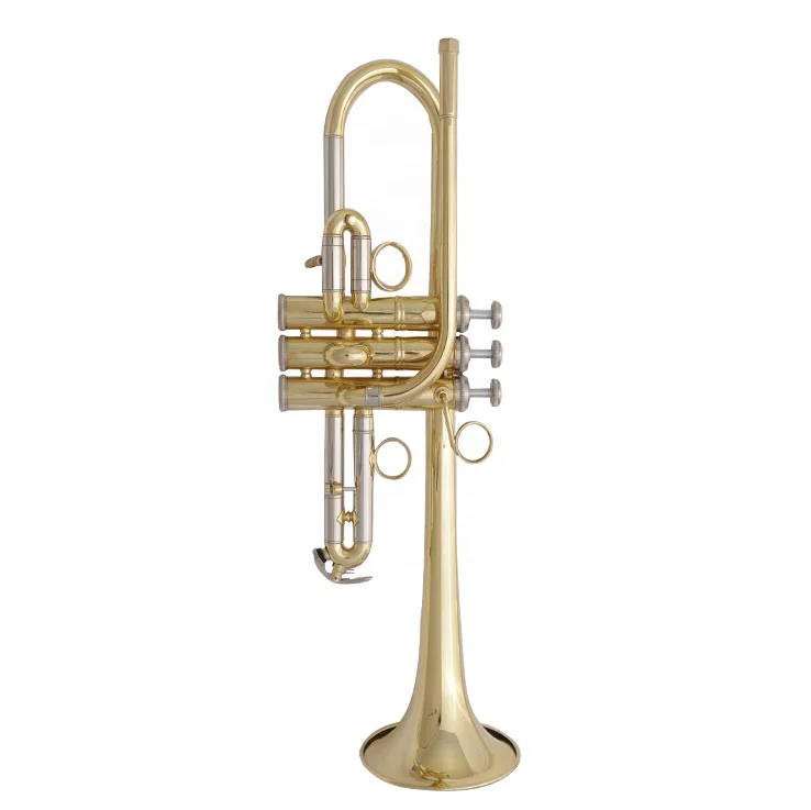 High Grade Eb Key Yellow Brass Body Gold Lacquer Trompeta