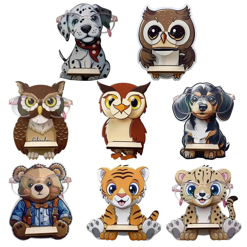 Wooden Animal Eyeglasses Holder Stand, Handmade Animal Glasses Storage Rack, Sunglasses Spectacle Display Rack Wood Decor