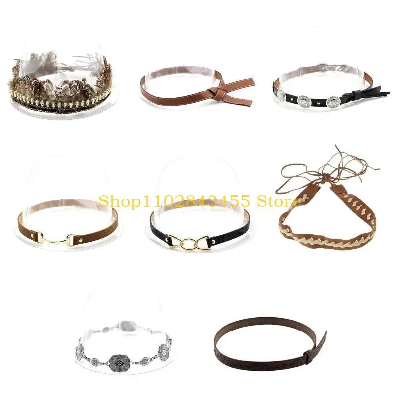 

49MC Ленты для соломенных шляп Ремни для шляп в стиле вестерн Шляпа Федора Кожаные ленты для шляп Ремешки для ковбойских шляп