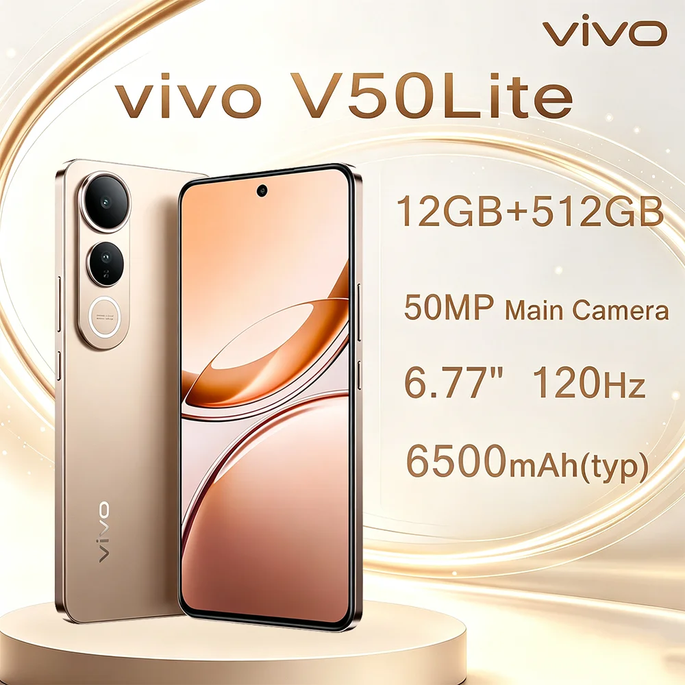 5G Mobile Phone NEW VIVO V50 Lite 12GB+512GB Smartphone 6500mAh Big Battery 50MP AI Shot Camera Dual SIM Dual Standby
