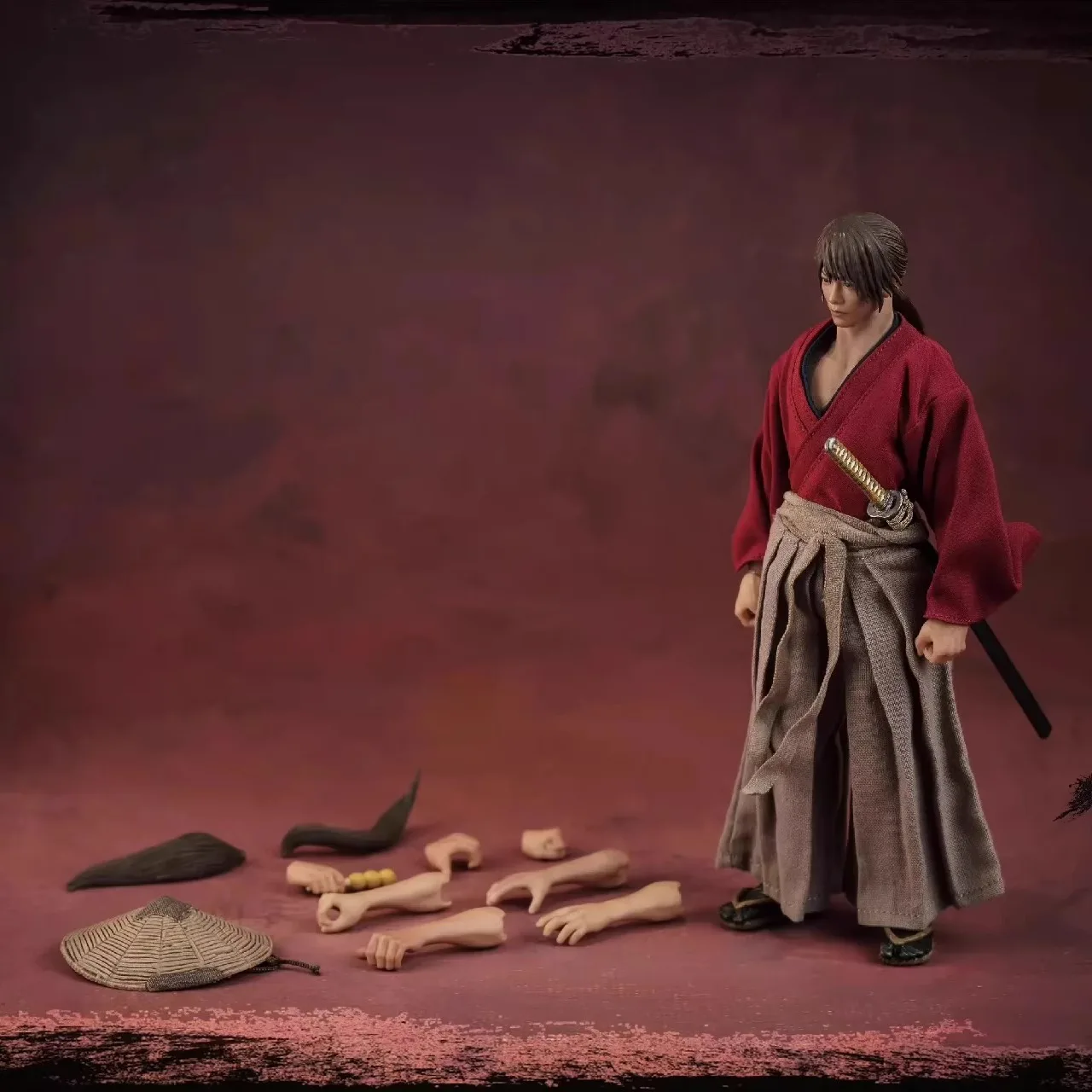 متوفر في المخزون Aton مخصص Hitokiri Battousai Rurouni Kenshin 1.5 الياقوت الأزرق الإصدار 6 بوصة 1/12 مقياس مفصلية نموذج لجسم محدود