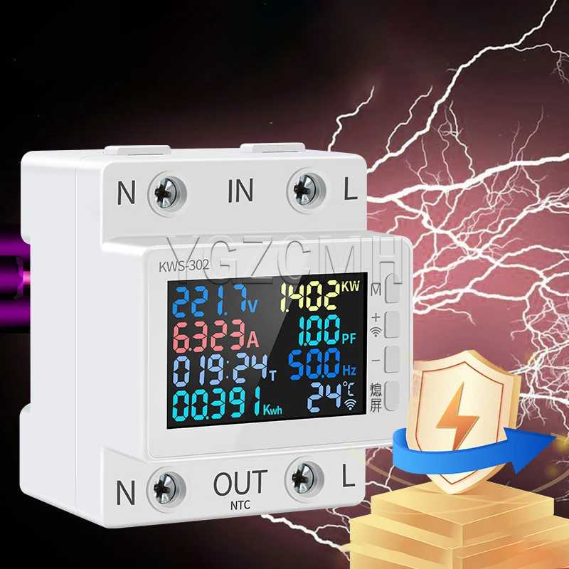 63A AC170-300V WIFI amperomierz AC wielofunkcyjny Tester miernik energii elektrycznej pilot aplikacji sterowania przełącznik czasowy