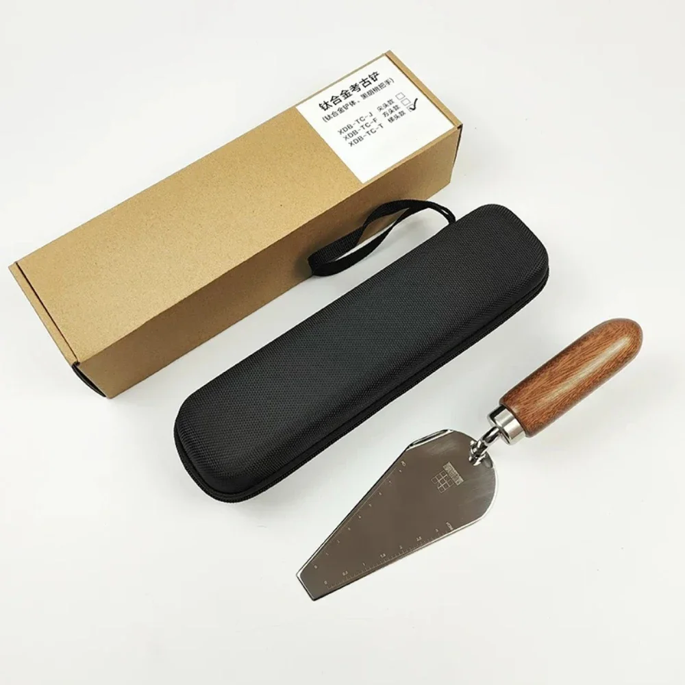 Professional Titanium Alloy Mirror Polished Archaeological Trowel with Black Walnut Handle
