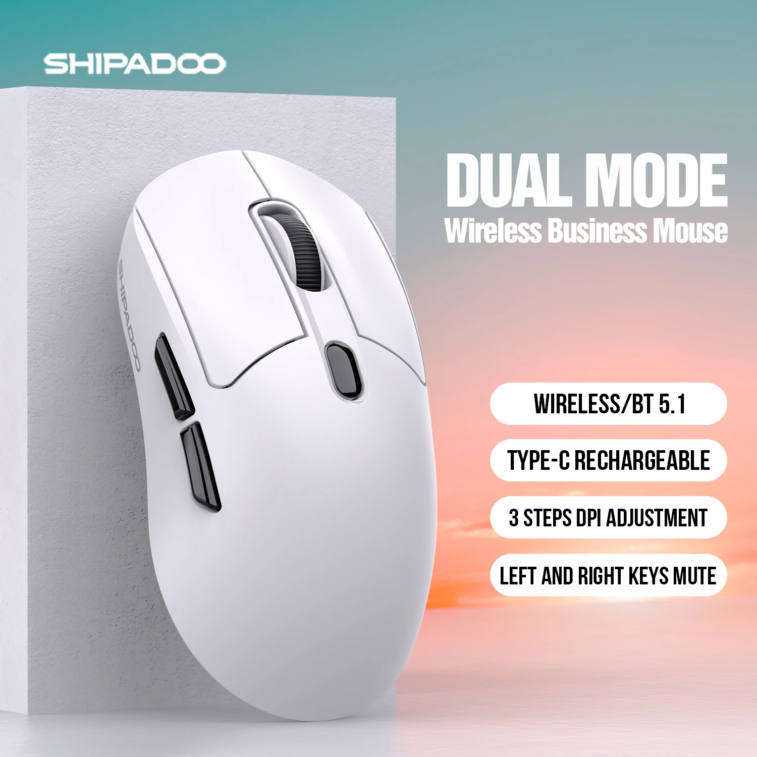 A7 Dual-Mode Wireless Gaming Mouse, Bluetooth, Girl-Friendly, Cute Laptop Mouse, Dual-Mode 6D Charging Mouse