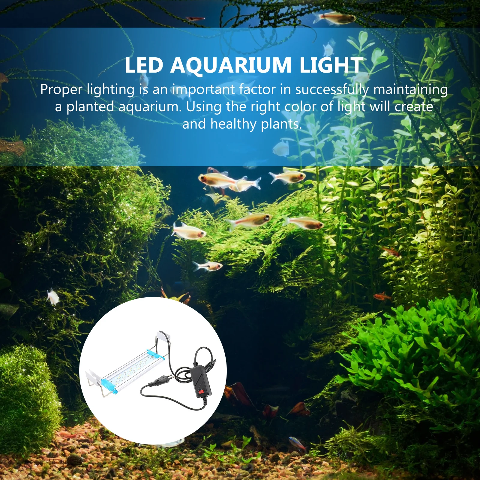 

1Pcs Aquarium LED Lamp Reliable Fish Tank Color Change Light Buckle Mount Aquarium Landscaping Lighting for Plants