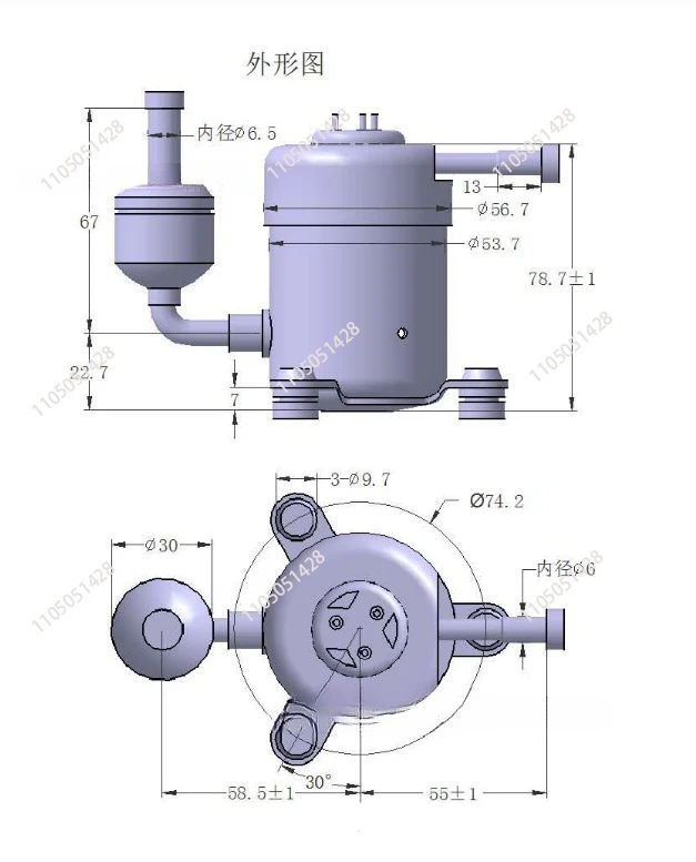 

ST19DC ultra miniature compressor DC12V24V48V DC air conditioner water mechanism cooling capacity 400W