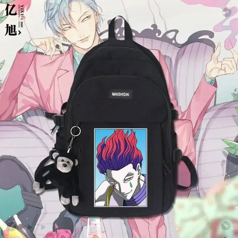 

Anime Game Black White Green Red Hunter X Hunter Student Teens School Bags Large Capacity Backpacks