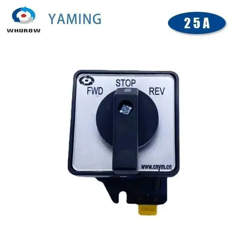 YMW26 LW26-25/2 DIN Rail Mount FWD-STOP-REV Changeover Rotary Cam Switch 25A 660V Selector Silver Contact Control Motor LW28