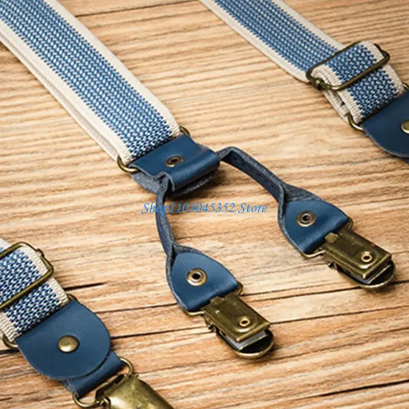 Suspender retro elastis dengan klip punggung yang aman dan tahan lama karet universal aksesori fashion dewasa universal