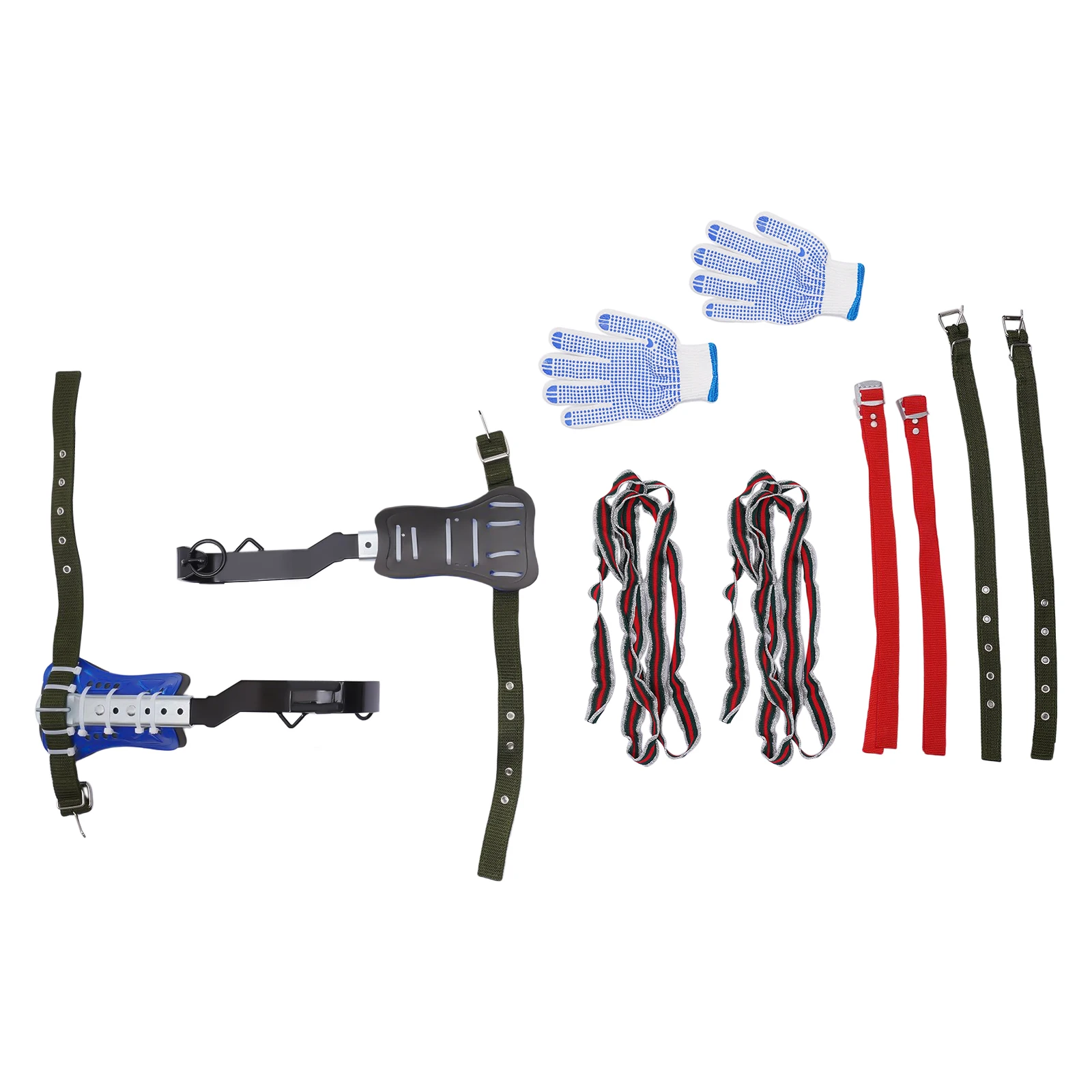 Tree Climbing Spike Set Adjustable Pole Climbing Gear Kit with Safety Belt & Straps