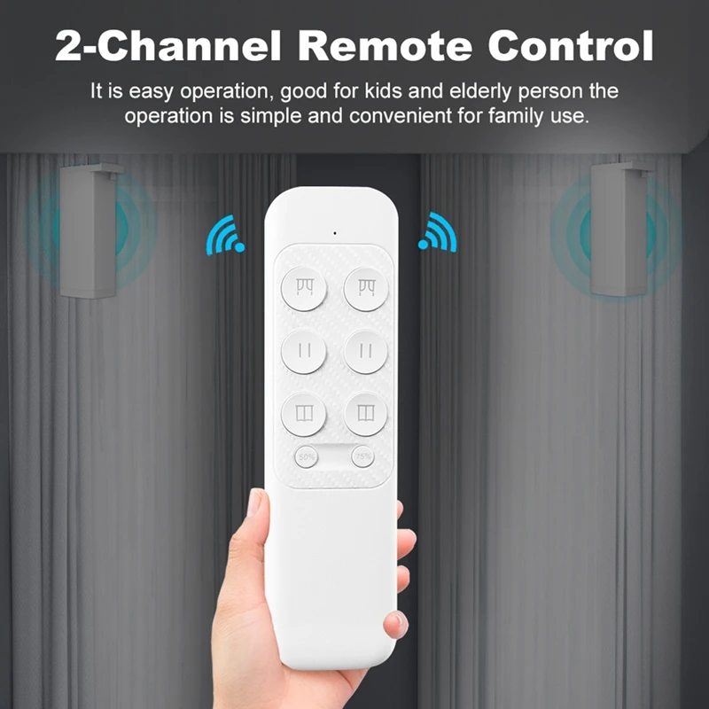 Tuya Zigbee Smart Electric Curtain Motor With 2 Channel Remote Intelligent Shutter Motor For Alexa EU Plug