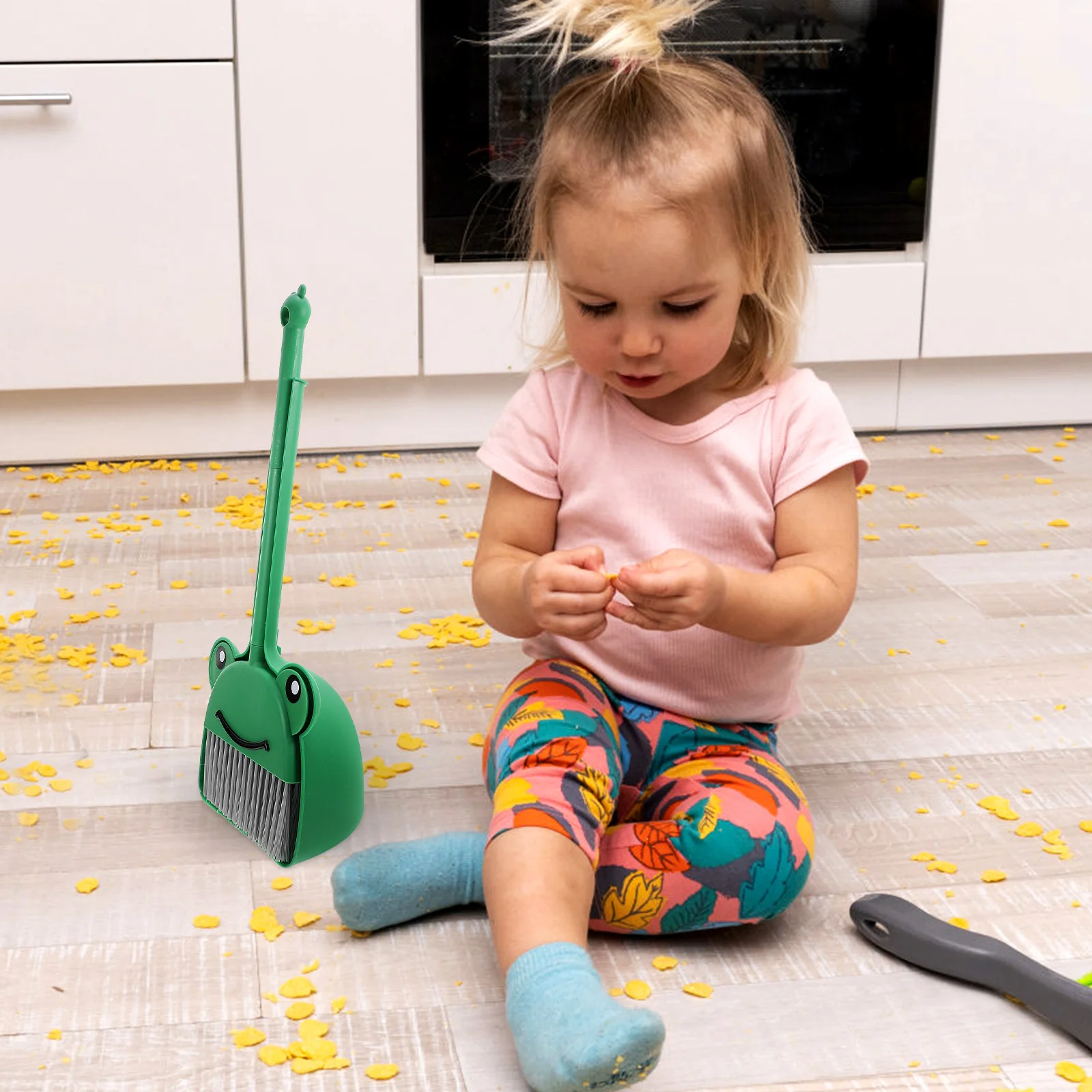 1Set Weichen Borsten Besen und Kehrschaufel Set Cartoon Schwein Design Kinder Housekeeping Reinigung Spielen Pretend Eltern Kind Aktivität