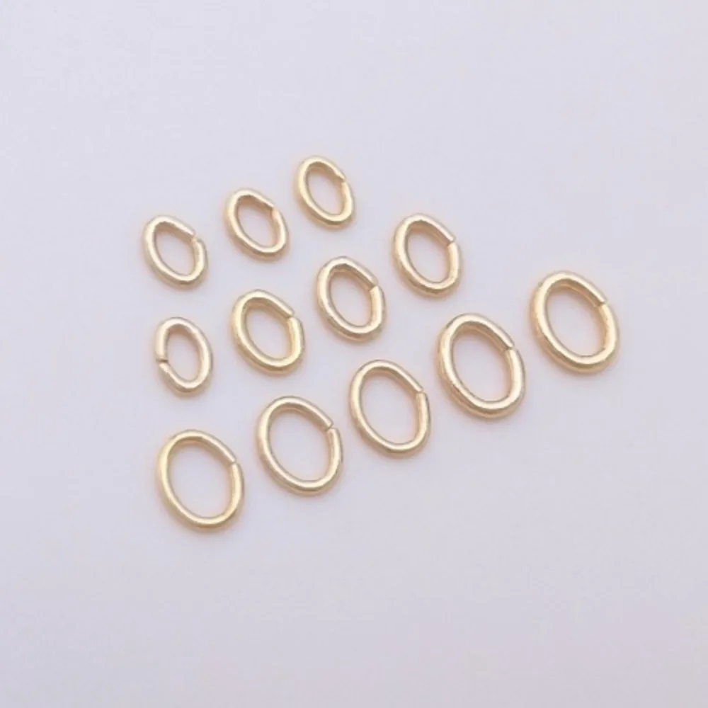 

Открытое кольцо 14-каратное золото, овальное одинарное кольцо, браслет, ожерелье, кольцо с концевым соединением, сделай сам, ювелирные аксессуары ручной работы