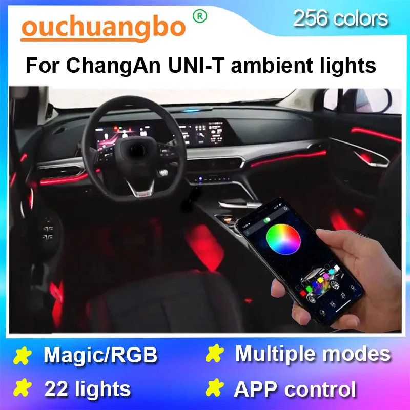Ouchuangbo Car Atmosphere Light Fit for Changan UNI-T Ambient Lights Lamp Kit Interior Ambiental backlight decorative Ambilight