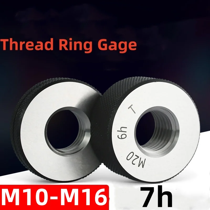 1SET(1*GO+1*NOGO)  Non-Standard Metric Fine Tooth Thread Ring Gauge  7h M10M12M14M16  Measure Tool