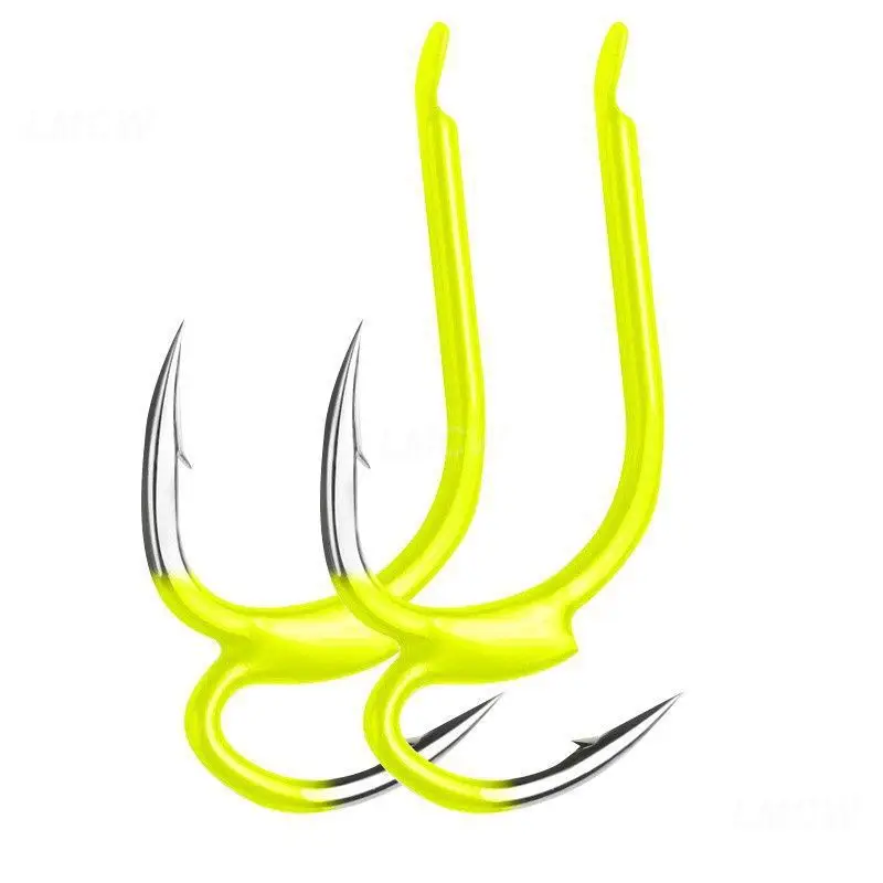 Double Hook With Barbed High-carbon Steel Fishhook Fishing Tackle Bait Hook Sharp Hook Tip Two Strength Tip Fish Hook Fish Gear