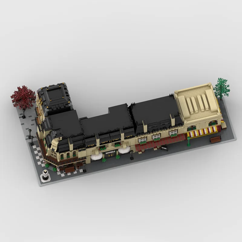 13358PCS Zestaw niestandardowych klocków MOC: Modułowa stara ulica - nostalgiczna miejska przygoda