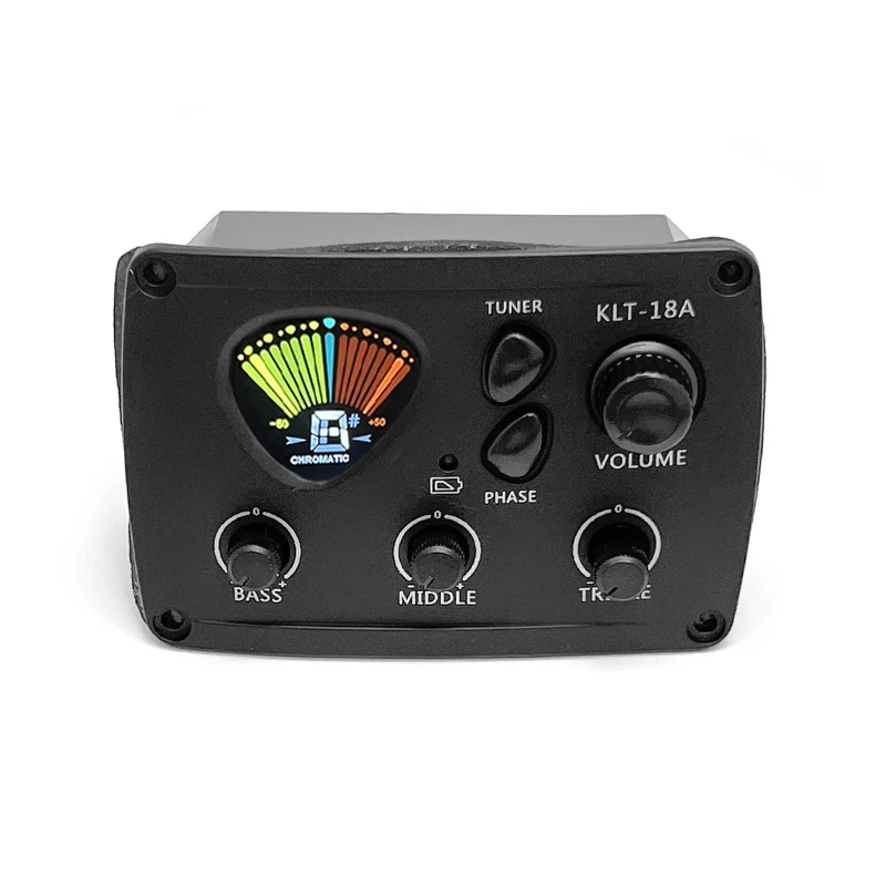 3 Band /4 Band Equalizer with Colour Screen Tuner EQ Preamp Triangle Shape Screen for Acoustic Guitar