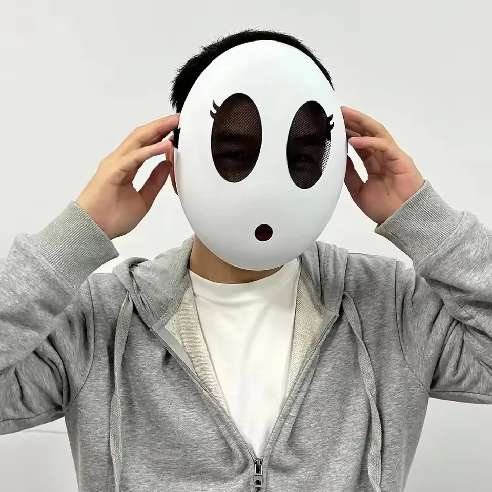 Game Bros Shy Guy Mask Cosplay Funny Unisex Adlut Plastick Masks Halloween Carnival Party Costume Props Masquerade Cartoon Chara view 3
