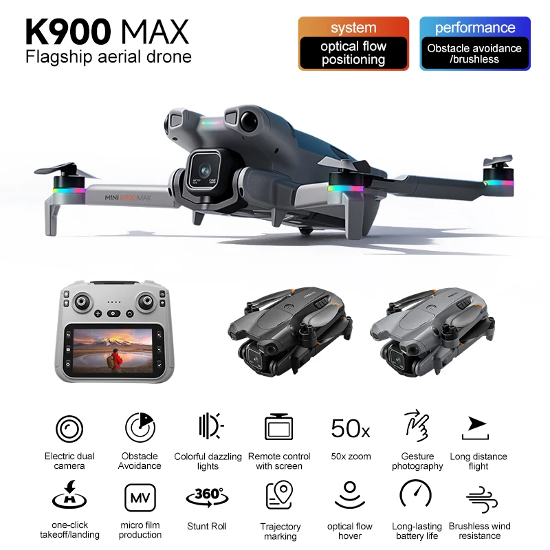 2026 K900 MAX GPS Drone Cam Fishing Air Drop Automatic Turnaround 5G Screen Obstacle Avoidance Drone Professional Camera FPV New