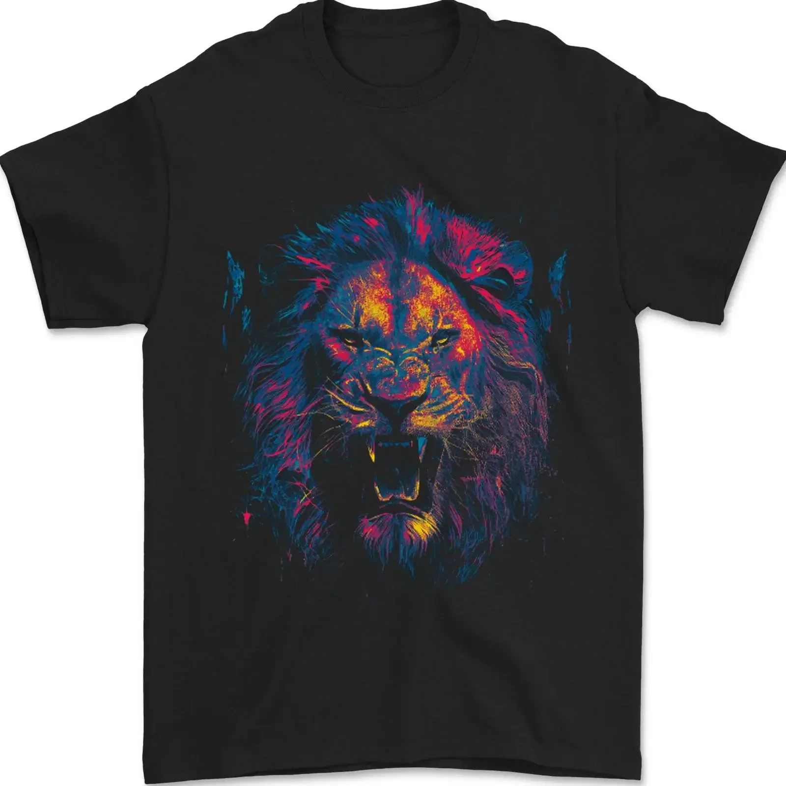 A Ferocious Lion Mens T Shirt 100 Cotton vintage Washed fashion Stretched Casual Breathable Slightly Stylish streetwear Unisex