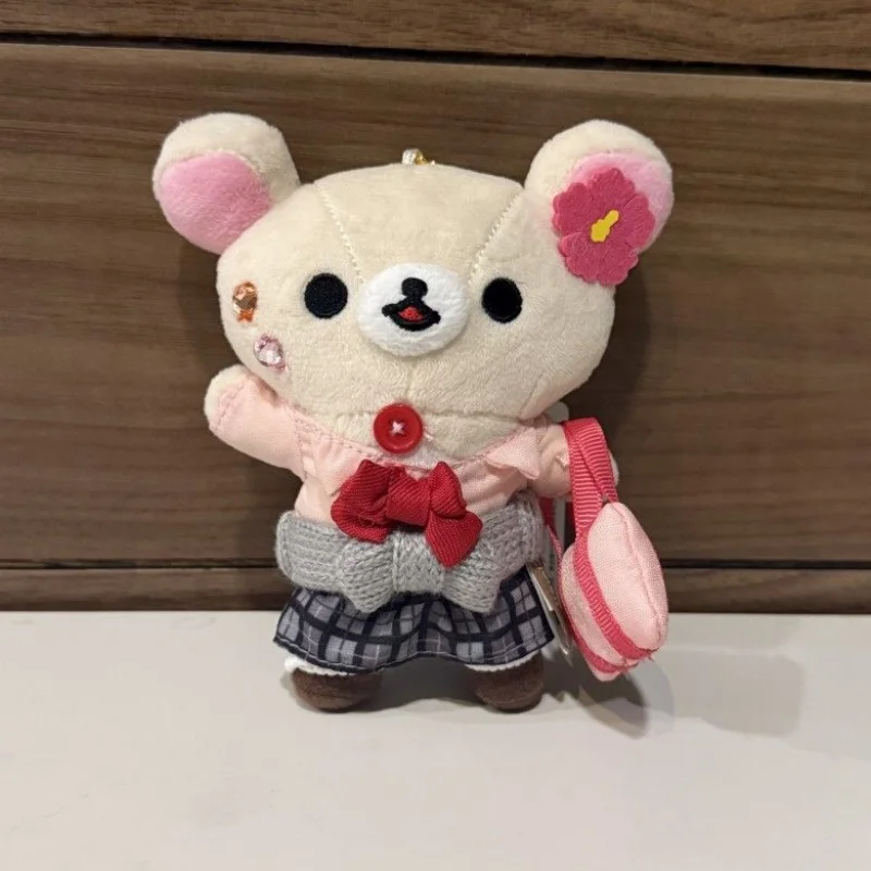 12Cm Cartoon Uniform Korilakkuma Chef Donut Rilakkuma Plush Hanging Doll Couple Backpack Decorative Pendant Friend Birthday Gift