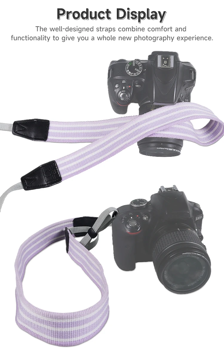 Universal Color Stripes Soft Camera Neck Straps Shoulder Strap Belt Grip For Nikon Canon Panasonic Sony Pentax Fuji DSLR camera