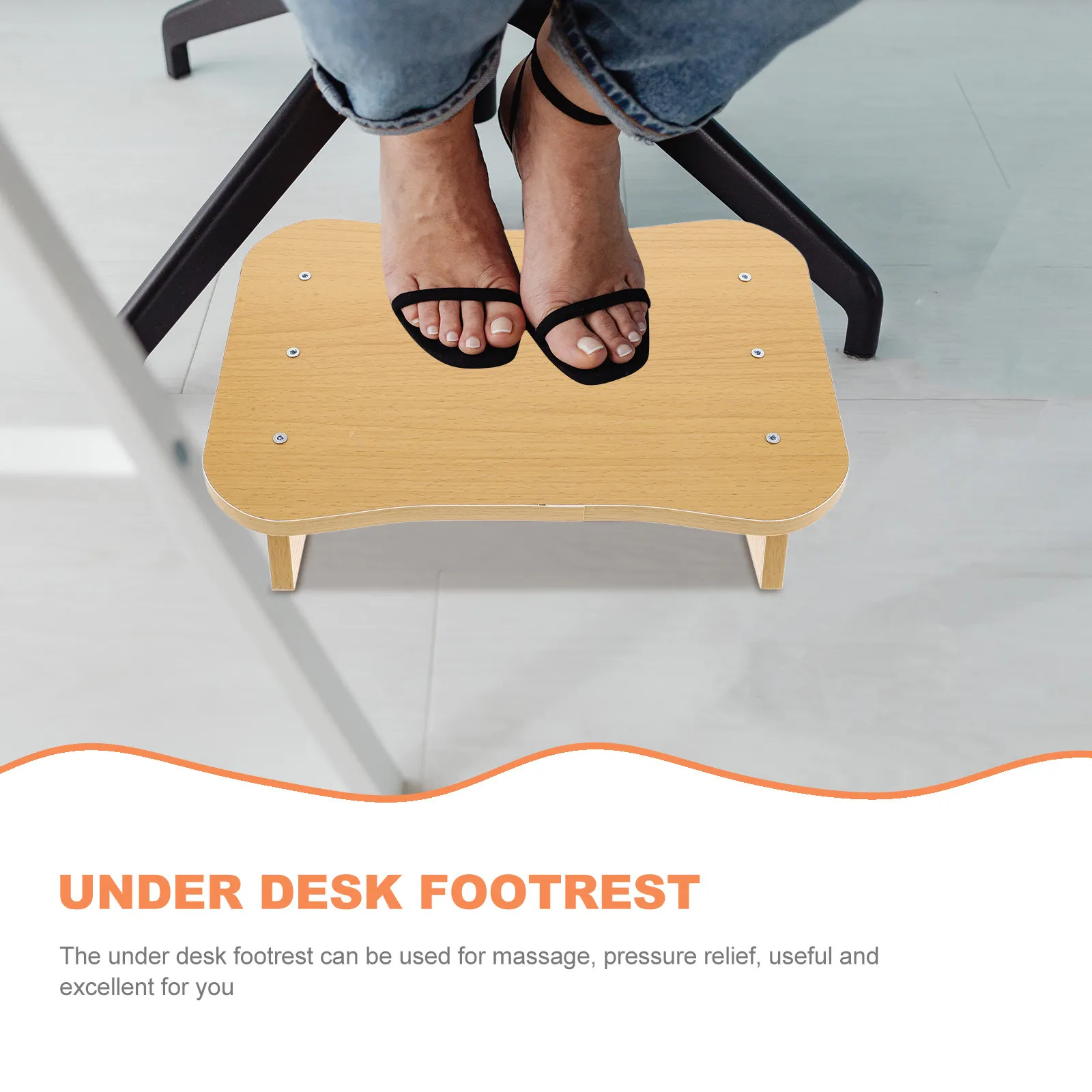 Wooden Footrest Slant Design Comfortable Stable Foot Stool for Beauty Salon Spa Office Pedicure Home Use Nonslip Foot Stool