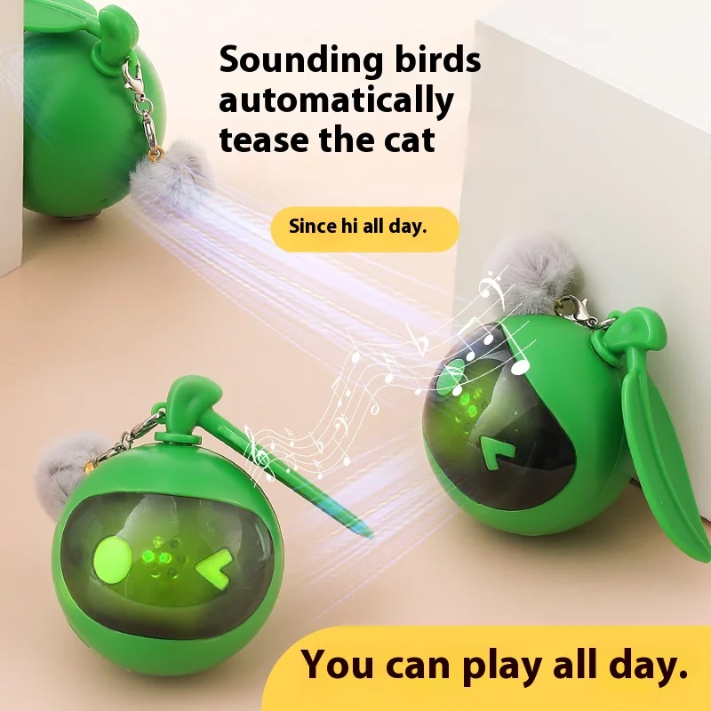 

Usb Charging Cat Toy with Voice Feature Self-rolling Ball Toy for Cats Dogs with Chirping Sound Rechargeable for Pets for Cats