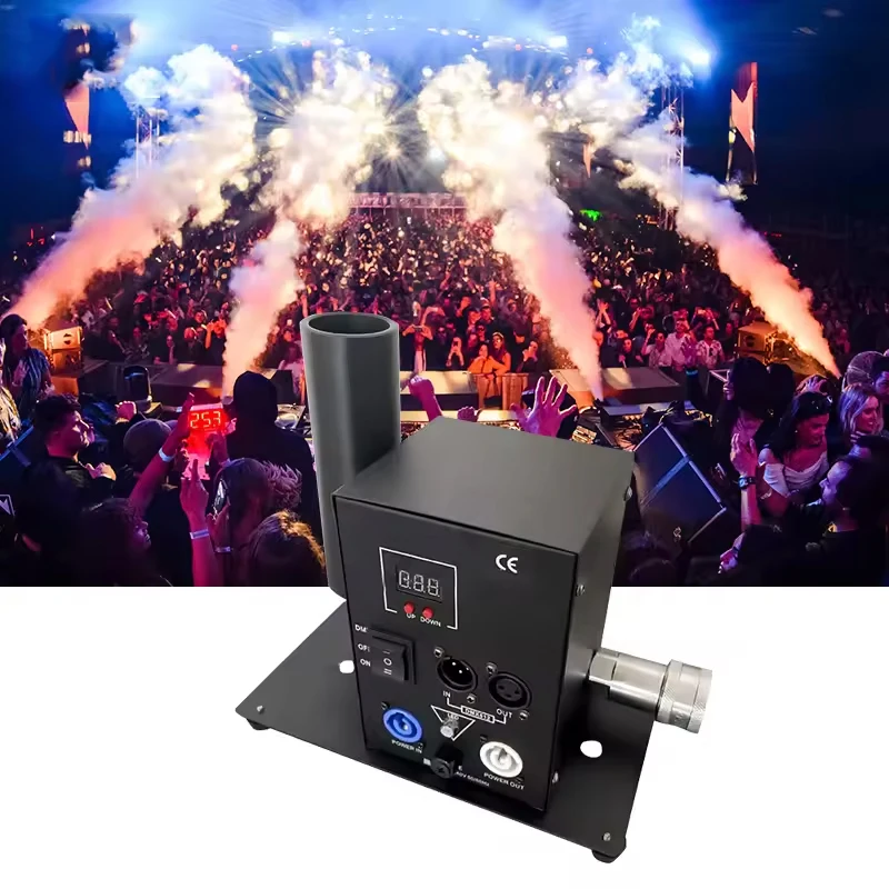 2PCS Single Barrel Stage Effect Co2 Jet Smoke Machine DMX512 Control Cannon Co2 Jet Fog Machine for Stage DJ Disco Bar Nightclub