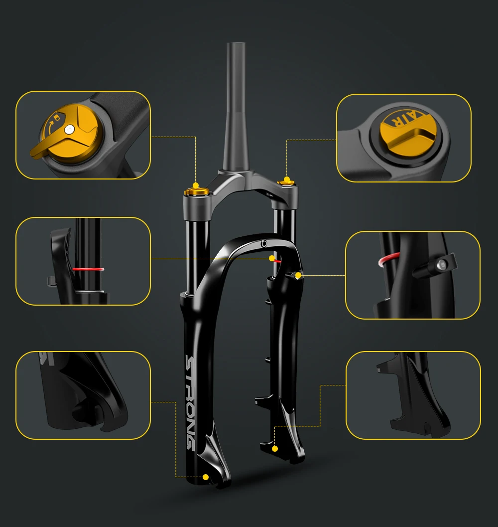 الهواء الربيع الهيدروليكية قفل التدريجي دراجة الجبهة شوكة 50/80/100/120 مللي متر السفر 20 26 بوصة دراجة Fatbike شوكة تعليق #5