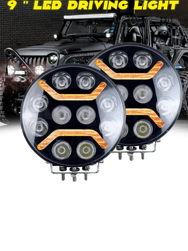 9-Zoll-LED-Arbeitsleuchte, runder Spot, Offroad-Fahrlampe, Tagfahrlicht, für Jeep, Wohnmobil, ATV, UAZ, SUV, LKW, Traktor, Allradantrieb, 4 x 4, wasserdicht, stoßfest