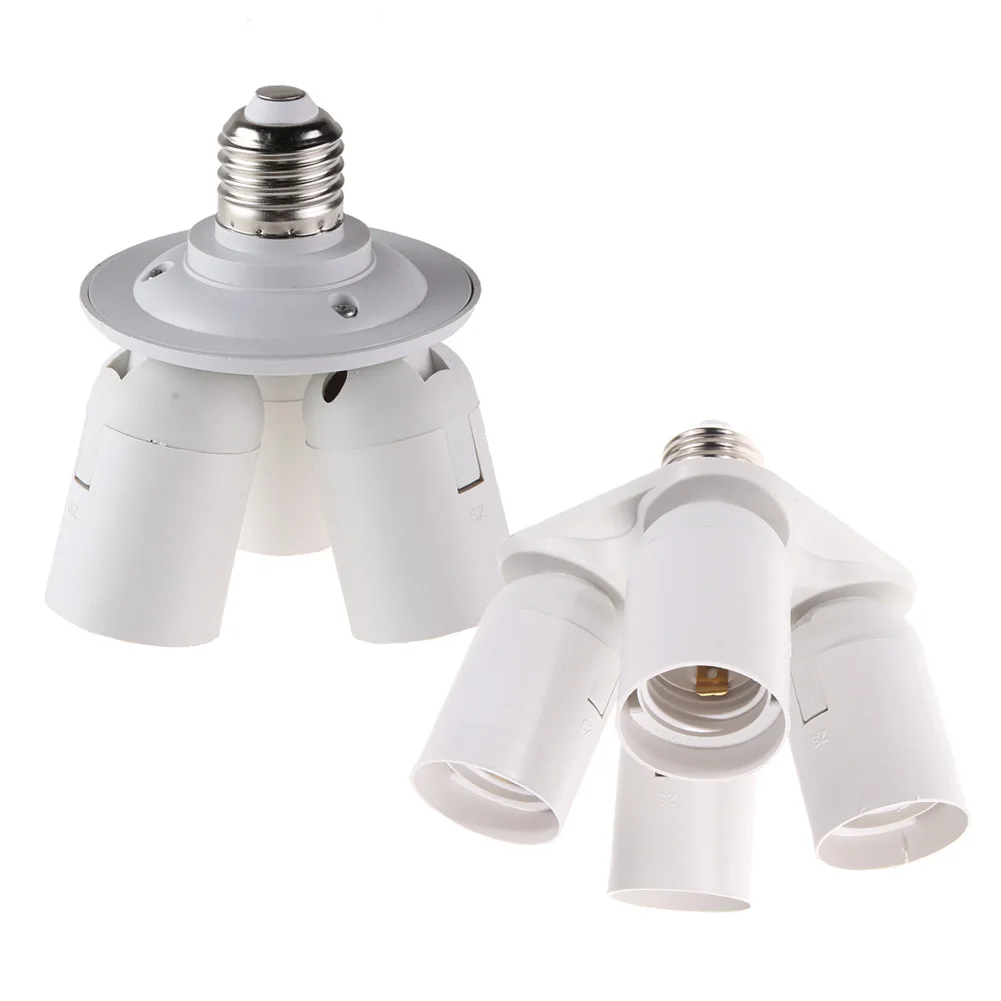 E27 Splitter 3/4 Head Lamp Base LED Light Adapter Lamp Bulb Holder Converter Practical Lighting Parts Accessories