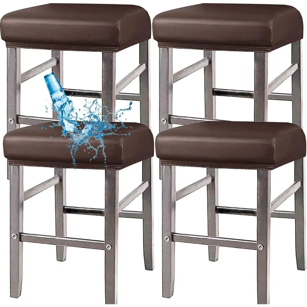 

Чехлы для стульев ANWUCHEN Rec, 4 шт., эластичные, водонепроницаемые, из ПУ, для барных стульев, съемные чехлы для стульев-табуретов, эластичные чехлы для стульев для туалетного столика