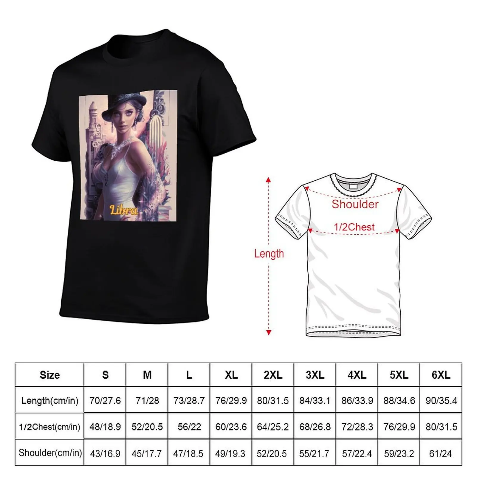Libra Zodiac, whimsical lady, libra girl sexy T-Shirt Casual Breathable Short Sleeve Top