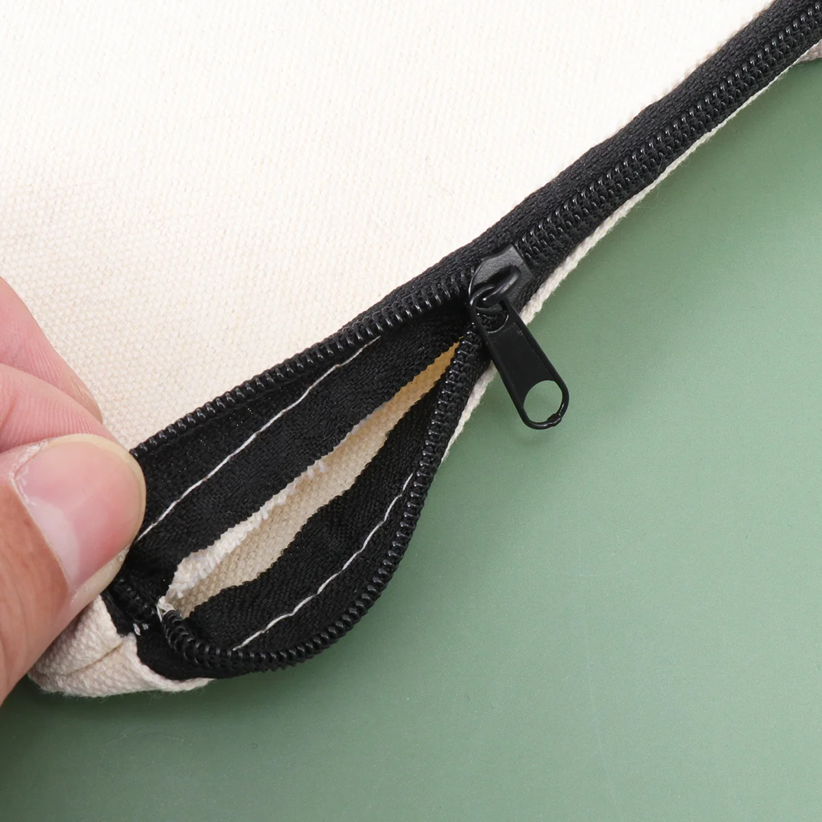 

12PCS Canvas Zipper Pencil Case Bags Eco Friendly Washable Portable Makeup Purse Storage Tote Student Graffiti