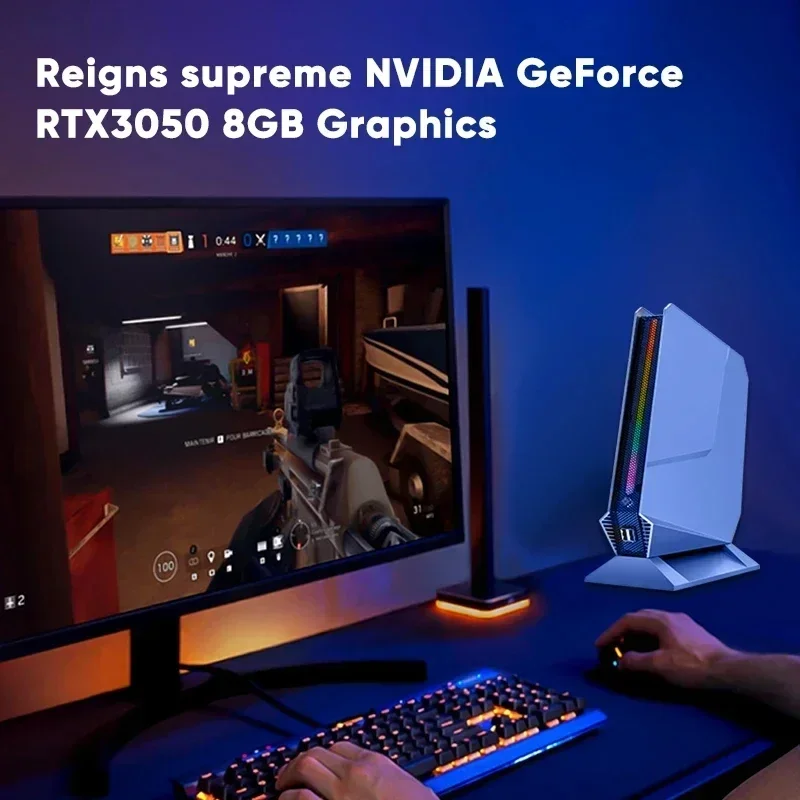 12th Gen Intel i9 12900H i7 12700H Mini PC Gaming Nvidia RTX 4060 3050 8G RGB PC Gamer Desktop Barebone Computer WiFi6