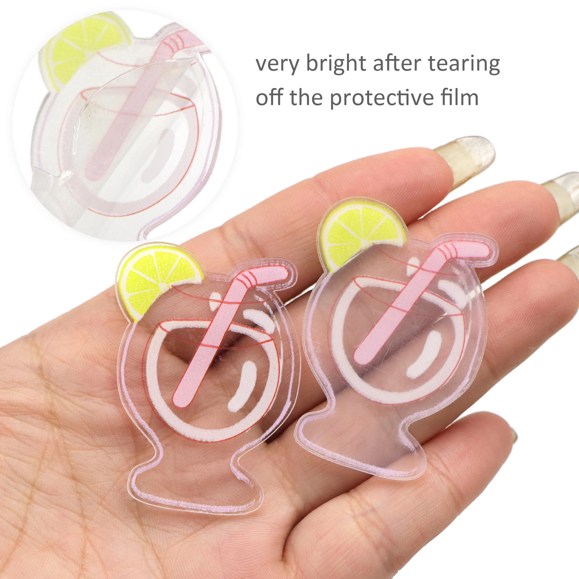 5pcs Transparent Fish Horse Smile Planar Resin Flatback Resin for Crafts Jewelry Making Birthday Girl DIY Accessorie Headwear