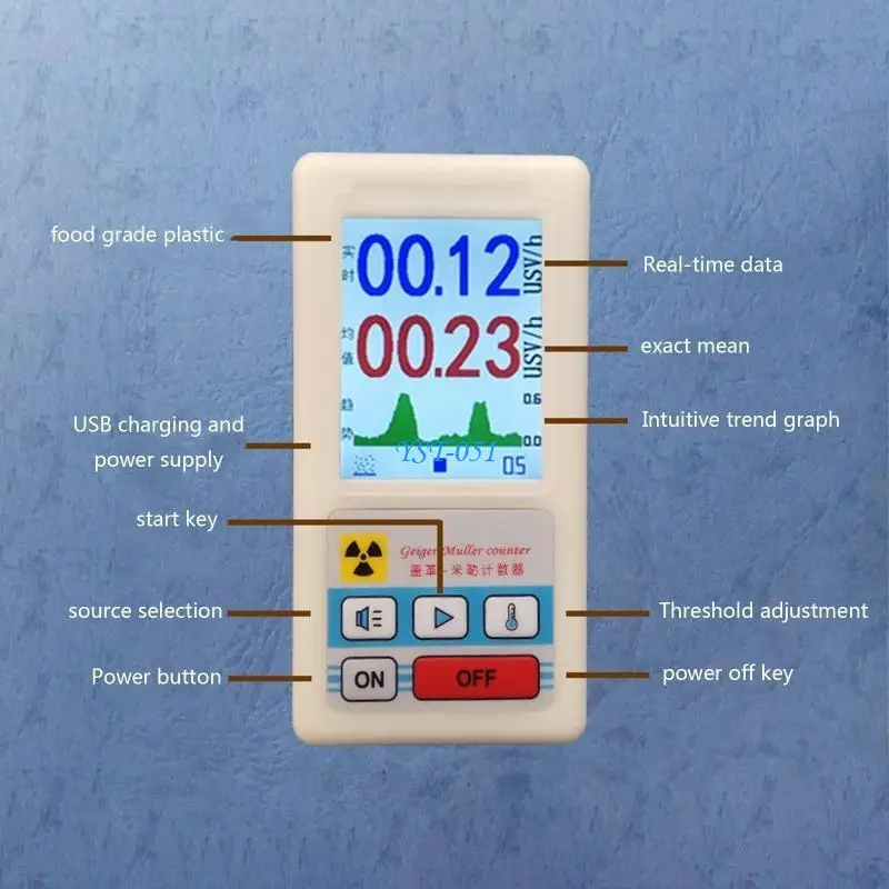 E15A بيتا غاما اختبار الأشعة السينية كاشف الإشعاع مقياس الجرعات الشخصية كاشف الرخام المحمولة مقياس الجرعات خفيفة الوزن المدمجة #5
