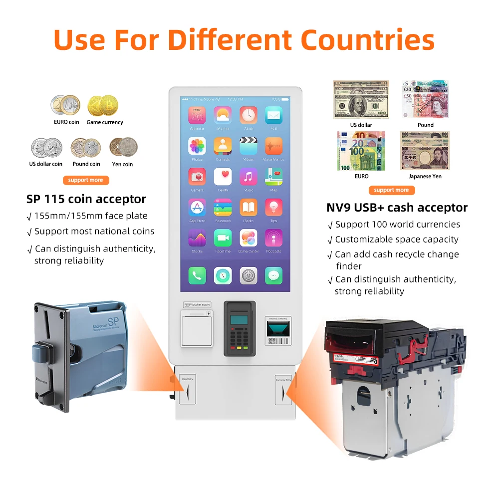 Use for Different Countries Bill&coin Acceptor Change for Cash and Coins Pos Holder Payment Methods Self Service Kiosk