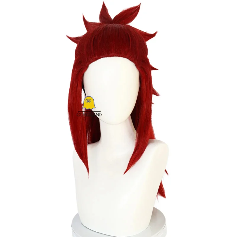 Renji Abarai Cosplay Wig Anime Bleach Dark Red Long Hair Ponytail Headband Thousand-Year Blood War The Separation 6th Division