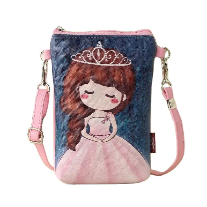 Donne PU Leather Cartoon Prints Mini Handbag borse a tracolla a tracolla da donna borsa per telefono piccola borsa per soldi Bolso per ragazze